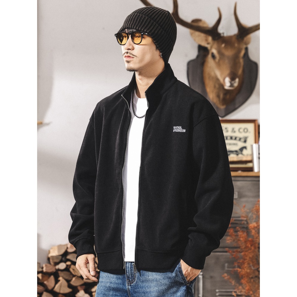 Streetwear Brand From China - Новая свободная трикотажная куртка с полувысоким